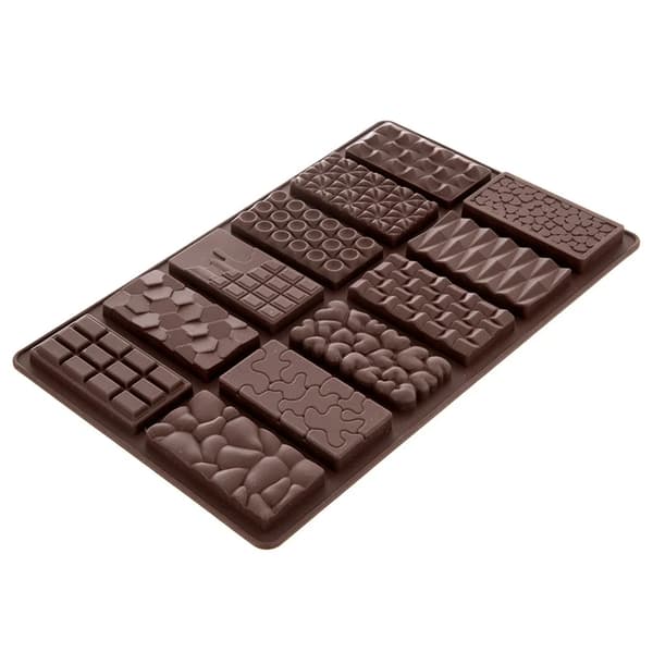 Silikoneform til chokolade - 27,5 x 17 cm - Brun