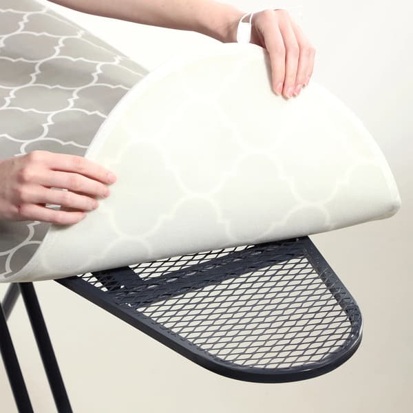 Strygebrætsovertræk - Overtræk Til Strygebræt - 144x44 cm - Elastisk Pasform - Grå