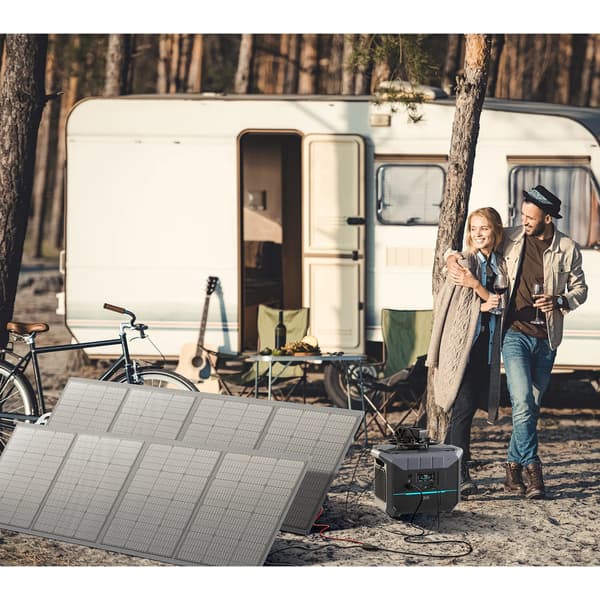 Solcellepanel - Foldbar solcellelader - 100 W - 20 V - Vandtæt - USB til telefon & tablet - Til camping