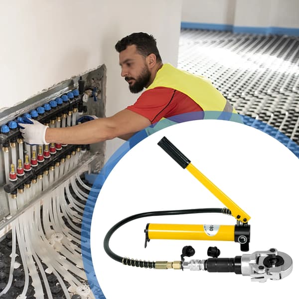 Hydraulisk kopparrörpress - Manuell rörpress - Utbytbara pressbackar - För VVS-rör och kopplingar