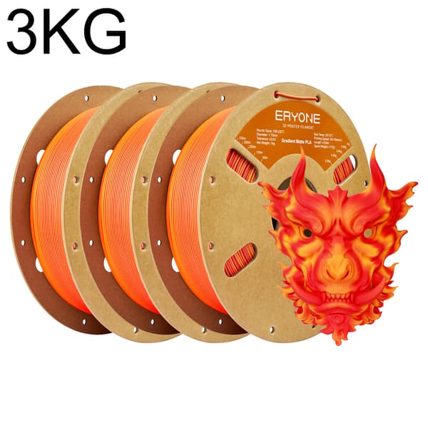 PLA 3D-printer filament - Mat Gradient Rainbow - Diameter 1,75 mm - Tolerance ±0,03 mm - Multicolor - 3 kg Spole - Maple Leaf