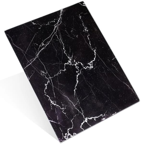 Skærebræt i glas - 40 x 30 cm - Sort