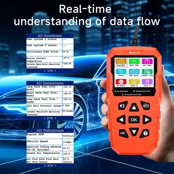 V880 OBD2-kodelæser - Diagnosescanner - Spansksproget - Læsning af Fejlkoder - Sletning af Fejlkoder - Live Data - Batterispændingstest