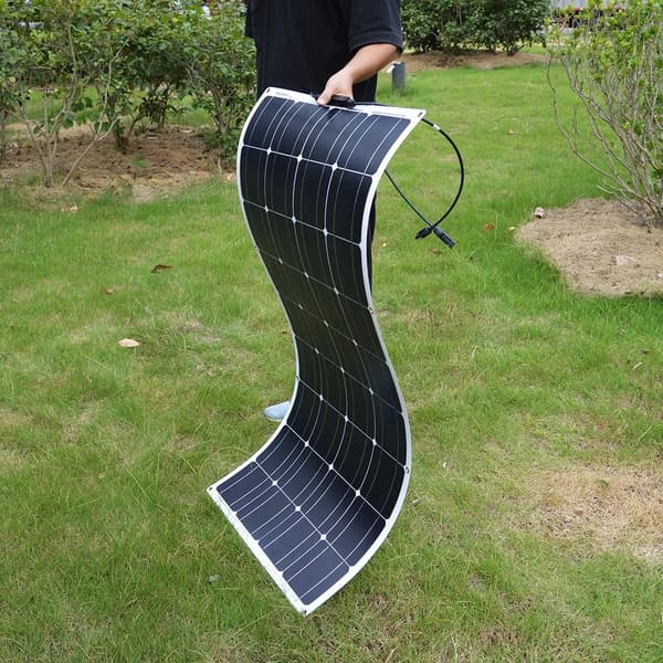 Flexibel solpanel - Monokristallin ETFE 100 W 18 V - För 12 V system - Fast montering - CE-certifierad - Ej hopfällbar