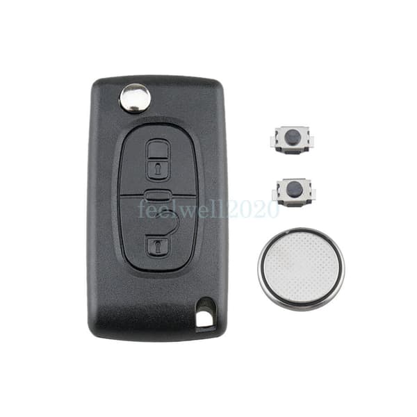 2 Button Key Fob Case VA2 For Citroen C2 C3 Picasso Berlingo + Battery Switch