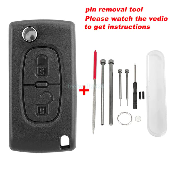 2Button Key Fob Case HU83 For Citroen C2 C8 C3 Picasso Dispatch Pin Removal Tool