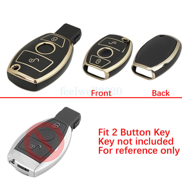 2 Button For Mercedes-Benz A B C E Class CLA CLS ML GLA GLK Key Case Cover Fob