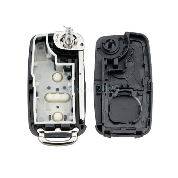 2 Button Key Case Shell + Battery For VW Transporter T5 Polo Golf UP Remote Fob