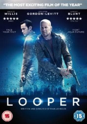 Looper DVD (2013) med Bruce Willis, regi Johnson, cert 15