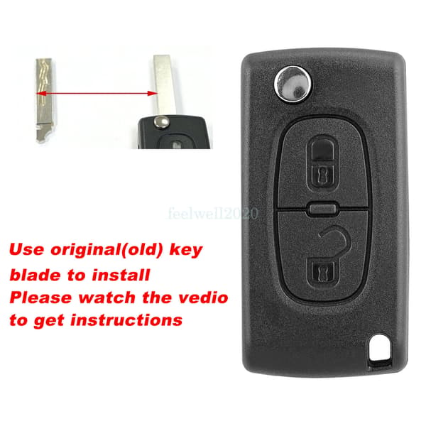2Button Key Fob Case HU83 For Citroen C2 C8 C3 Picasso Dispatch Pin Removal Tool