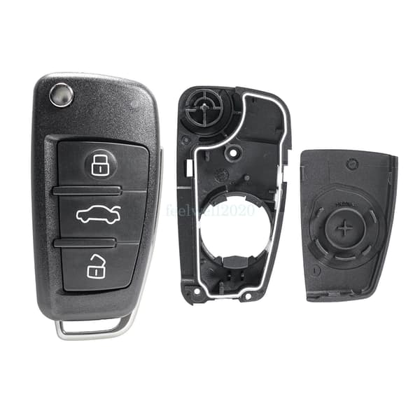 3 Button Flip Remote Key Fob Case Shell for Audi A3 S3 8V 2013-2017 Replacement