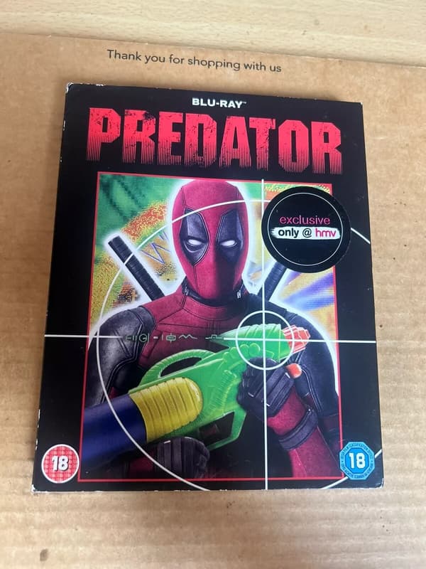Predator Reg B Blu Ray with OOP HMV Exclusive Deadpool Slipcase Brand New