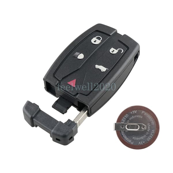 5 Button Remote Key Fob Case + Battery Replacement For Land Rover Freelander 2