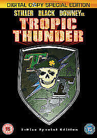 Tropic Thunder DVD (2009) Ben Stiller Cert 15 3 Discs Pre-Owned Region 2