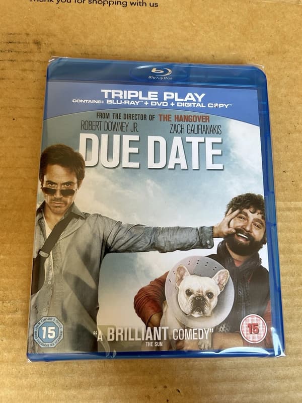 Due Date (2010) Bluray Robert Downey Jr. Comedy Brand New