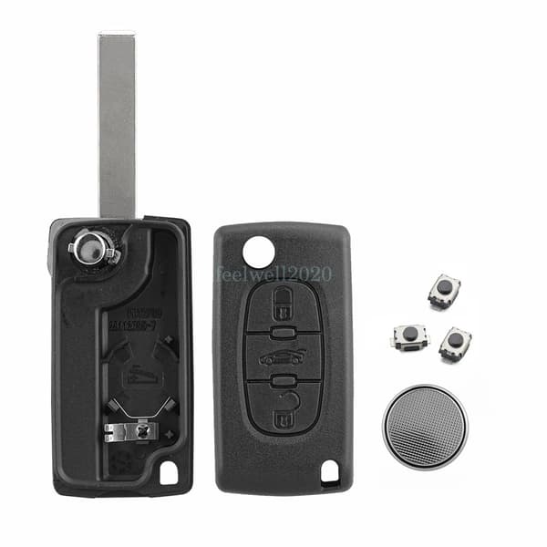 3 Button Remote Flip Key Fob Case HU83 For Citroen C3 Picasso Dispatch C2 C4 C8