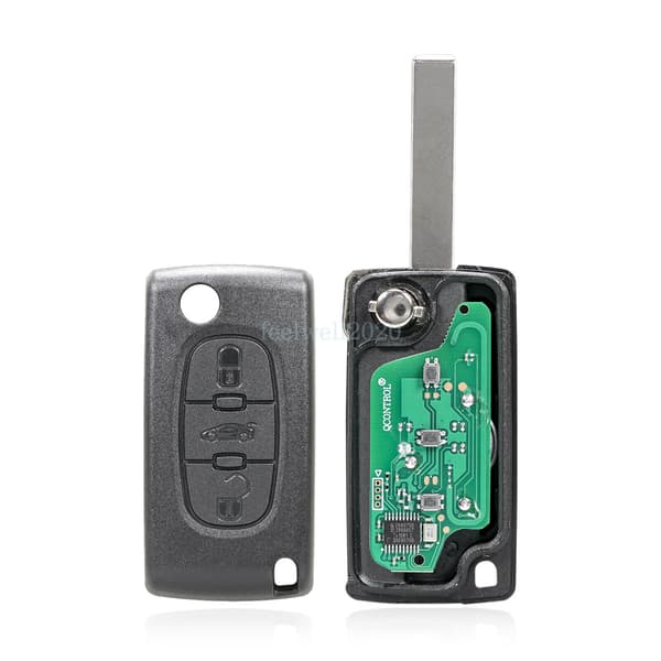433MHz 3 Button Car Flip Remote Key Fob for Citroen C2 C3 Picasso C4 C8 Dispatch