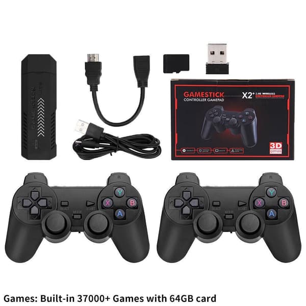 X2 Plus Game Stick Wireless Controller Retro Game Console 40000+Games 128GB