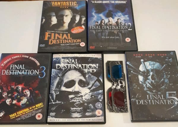 Final Destination Samling 1-5 med 2x 3D-briller – UK Bundle DVD