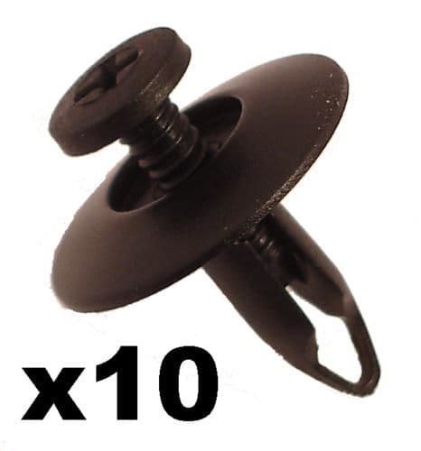 10x 6mm Hole Plastic Rivet Trim Panel Retainer Clips