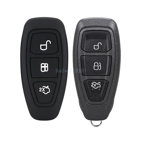 Remote Fob Key Case Shell + Silicone Cover For Ford B-Max C-Max S-Max 2010-2015