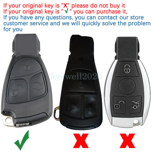 For Mercedes Benz E B C S CLASS CLK CLS 3 Button Key Fob Remote Case Shell Blade