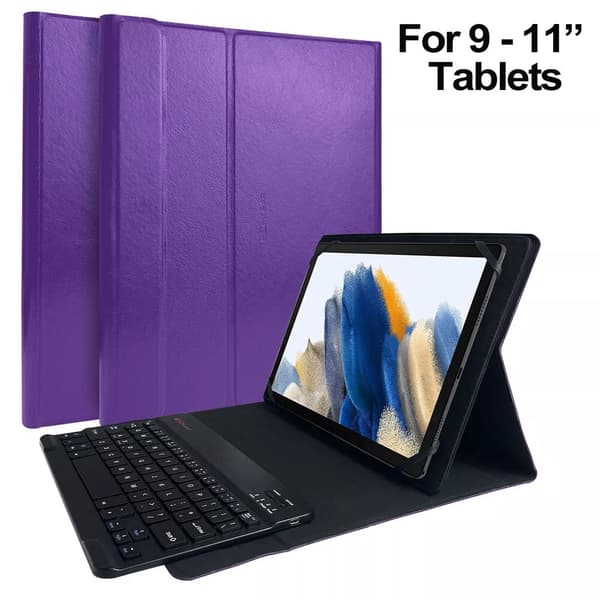 Purple Leather Case & Black Bluetooh Keyboard for Ulefone Armor Pad Lite 8.0"