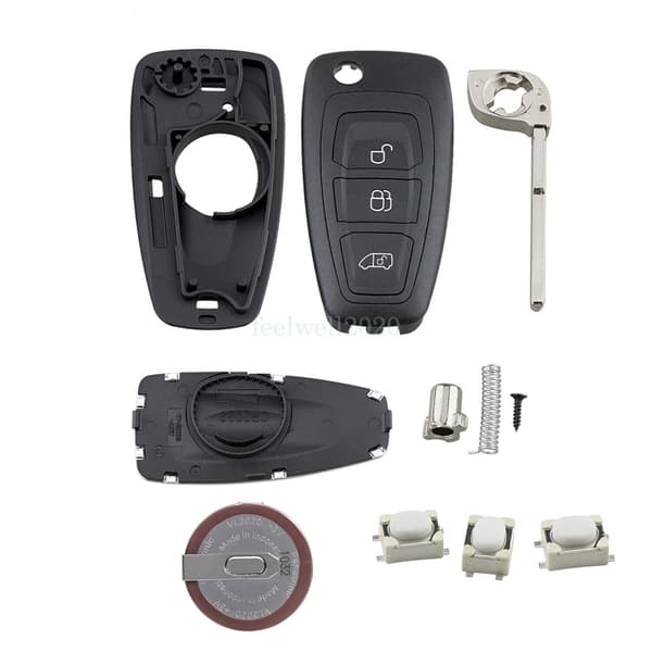 For Ford TRANSIT CUSTOM MK8 VAN 2014- 2021 3 Button Remote Key Fob Case Battery