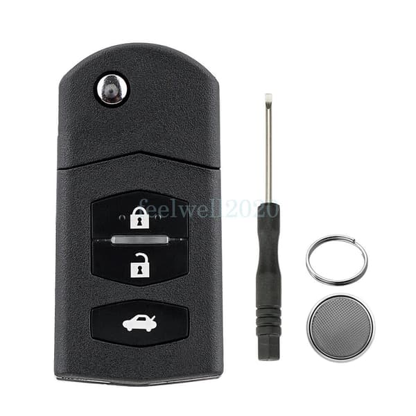 3 Button Flip Key Case for Mazda 2 3 5 6 RX-8 MX-5 Remote Fob Shell Replacement