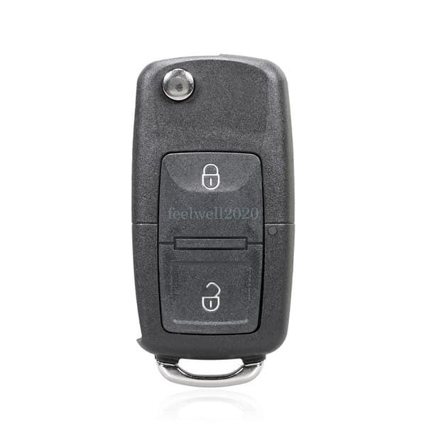 2Button Remote Car Flip Key Fob Case Shell For VW Golf MK4 Bora Passat + Battery