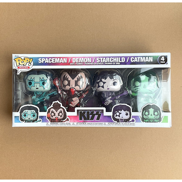 Funko Pop Rocks KISS Colour Spotlight 4-Pack + Free Protector Brand New ...