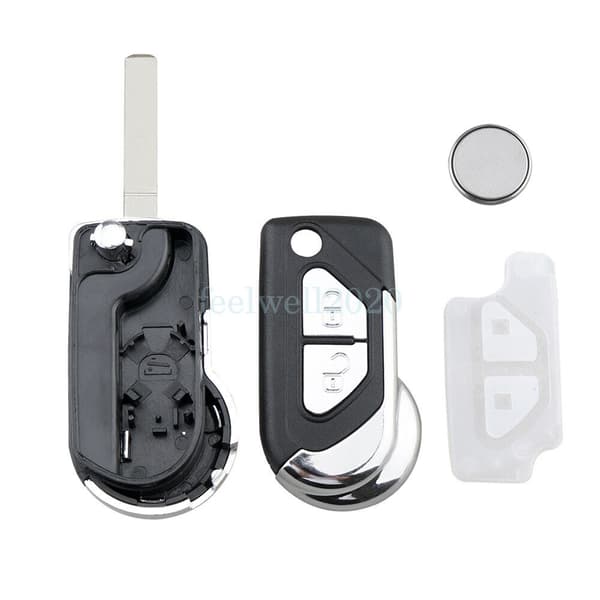 2 Button Flip Remote Key Fob Shell VA2 Blade For Citroen DS3 2009-2017 + Battery