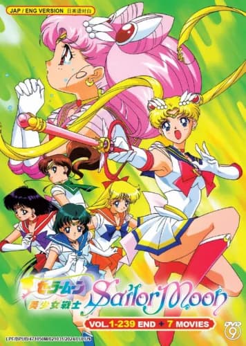 Sailor Moon Komplett Samling - TV DVD (239 episoder + 7 filmer) (Engelsk dubbing)