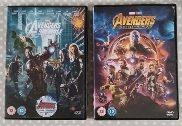 2x Marvel Avengers DVD'er: Assemble & Infinity War