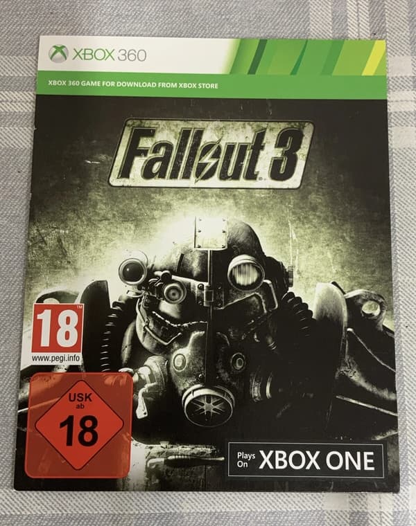 Xbox 360/xbox One Fallout 3 Code Brand New