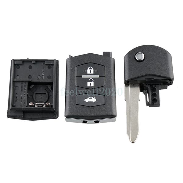 2X 3 Button Flip Remote Key Fob Case Shell For Mazda 2 3 5 6 RX8 MX5 Replacement