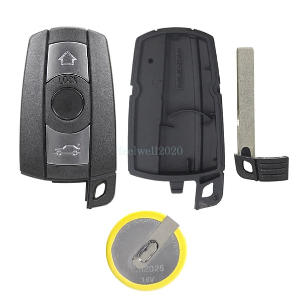 3 Button Key Fob Case Key For BMW 1 3 5 6 7 Series E90 E92 E93 + Battery LIR2025