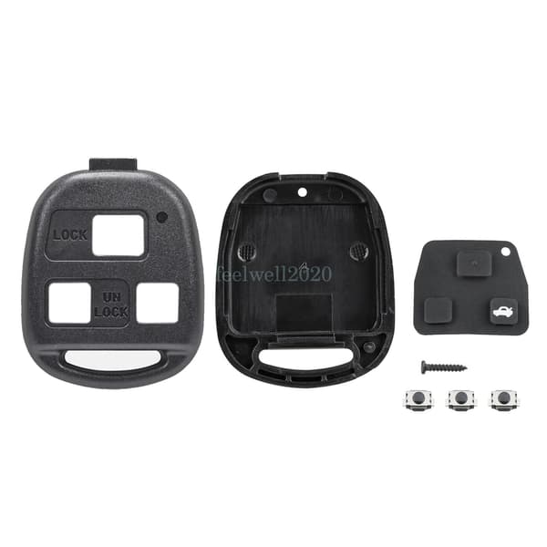 3 Button Key Fob Case Shell For Lexus RX400H RX350 2007 2008 2009 + Rubber Pad
