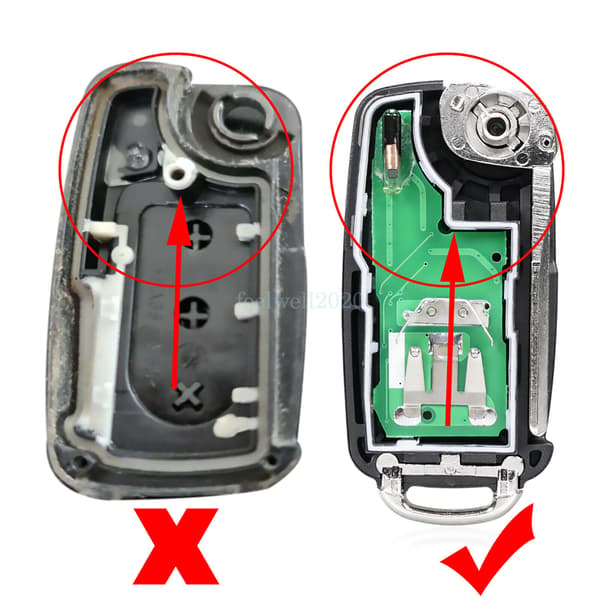 3 Button Flip Key Fob Case Shell For VW Golf Transporter Caddy Polo Beetle Caddy