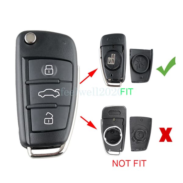 3Button Remote Flip Key Fob Case Shell For Audi A3 2008 2009 2010 2011 2012 2013