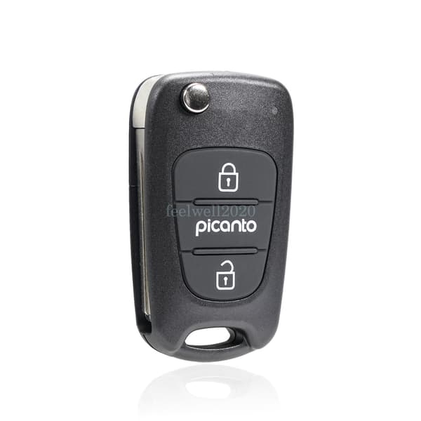 For Kia Picanto 3 Button Flip Remote Key Fob Case Shell Cover Replacement+ Blade