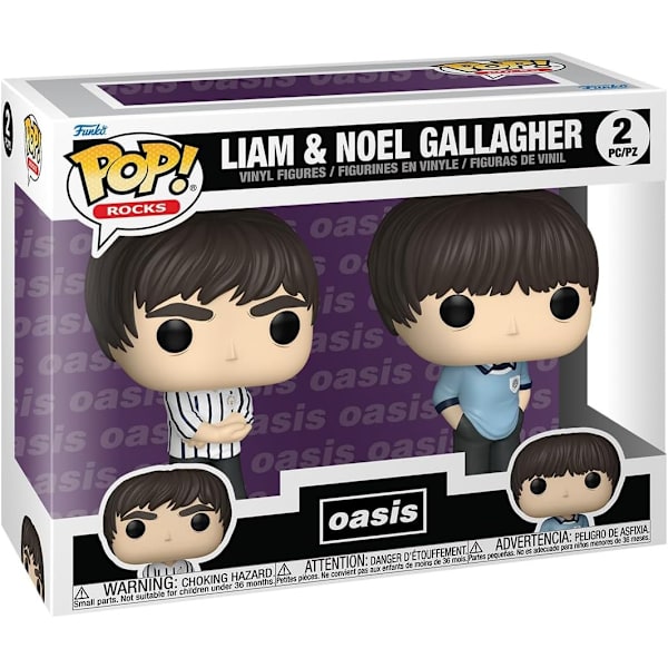 Funko Pop Rocks: Oasis Liam & Noel Gallagher 2 Pack Collectable Vinyl ...