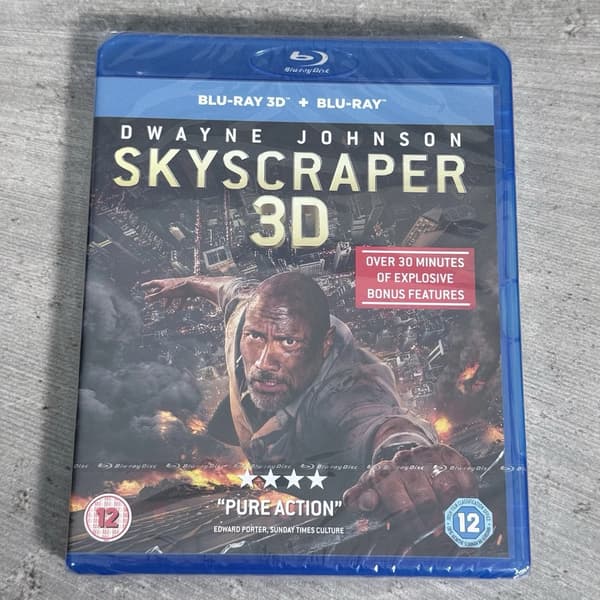 Skyscraper Bluray 3D 2018 Action Thriller Dwayne Johnson Brand New