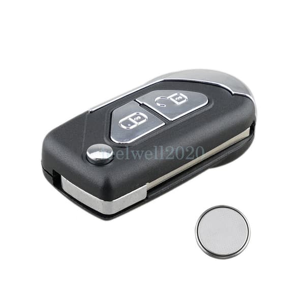 2 Button Flip Remote Key Fob Shell VA2 Blade For Citroen DS3 2009-2017 + Battery