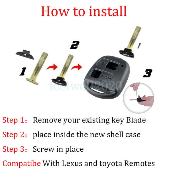 Remote Key Fob Case Shell + Screwdriver For Toyota Alphard Tarago 2003 2004 2005