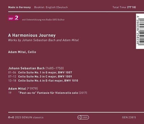 Johann Sebastian Bach : Adam Mital: A Harmonious Journey CD (2023) Pre-Owned