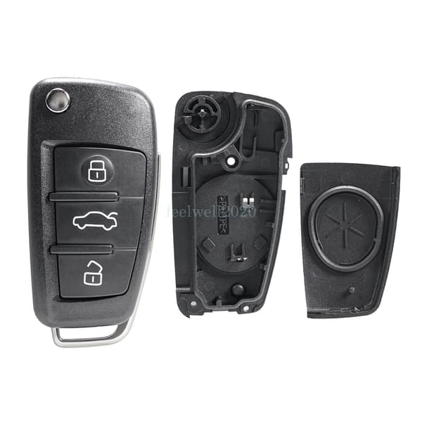Replacement 3 Button Key Fob Shell Case For Audi A3 A4 A6 S3 S4 S6 TT Q7 QUATTRO