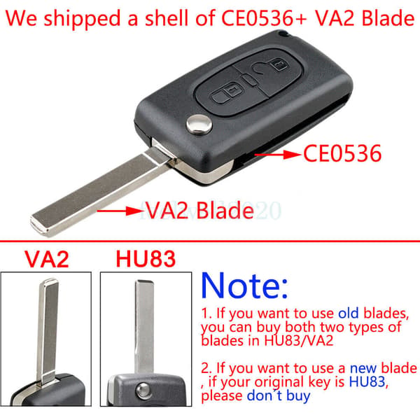 2Button Flip Key Case Set Tool For Citroen C2 C3 Picasso Berlingo DS3 Remote Fob