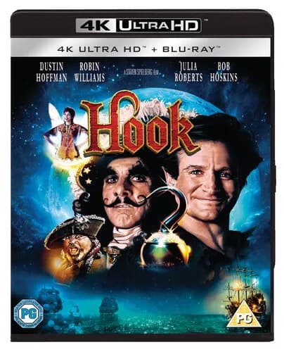 Hook DVD (2018) Dustin Hoffman, Spielberg (DIR) cert PG 2 discs Blu-ray Brand New