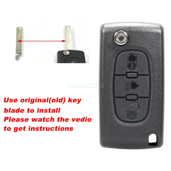 3 Button Remote Key Fob Case For Citroen C2 C3 C5 C6 C8 C4 Xsara Picasso CE0523